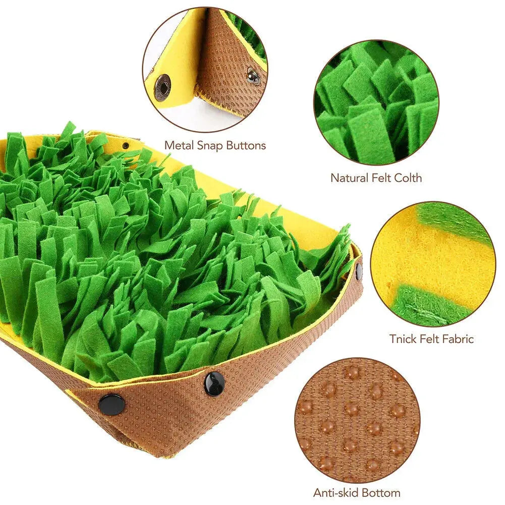 Pet Snuffle Mat for Dogs Cat Boredom Interactive Feed Game Encourages Bowl Skill