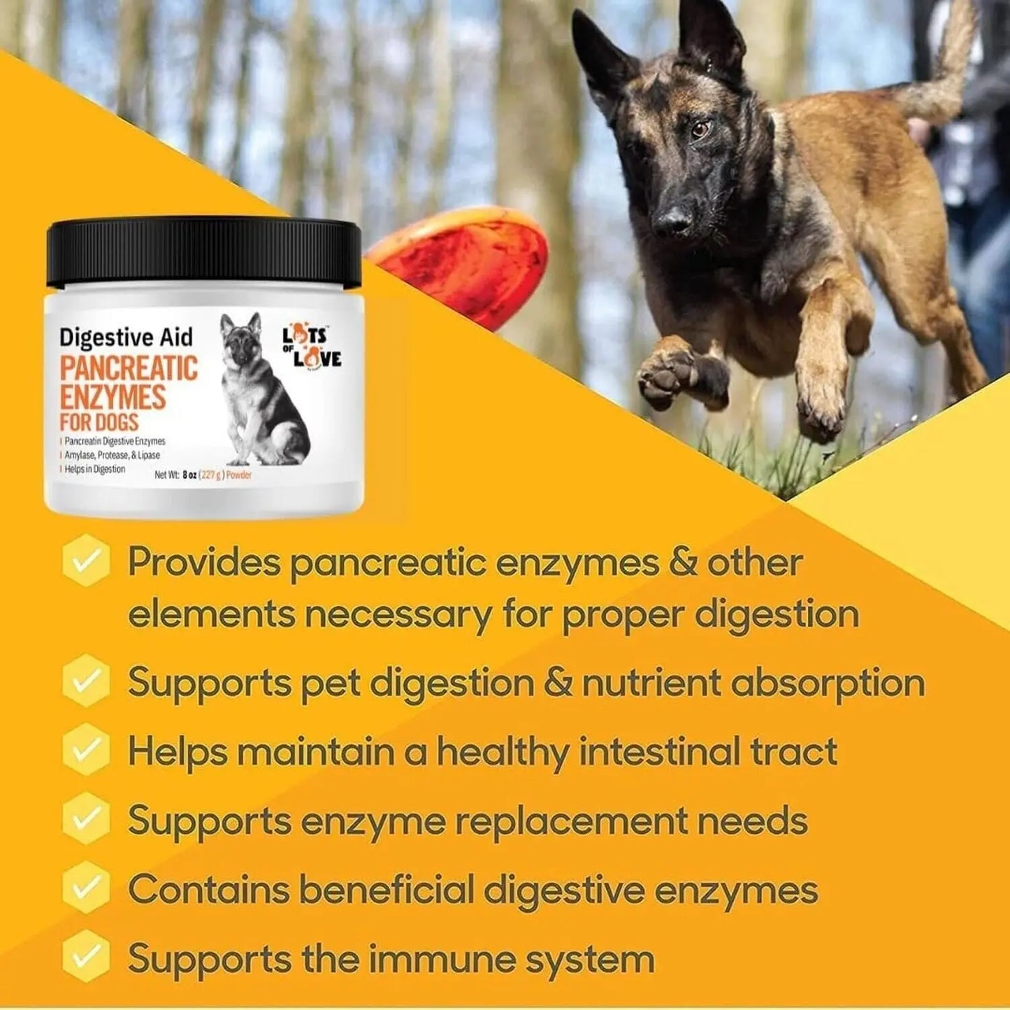 Pancreatic Digestive Enzymes for Dog & Cat (8 Oz Powder) - Thomas Labs Bio Ca...