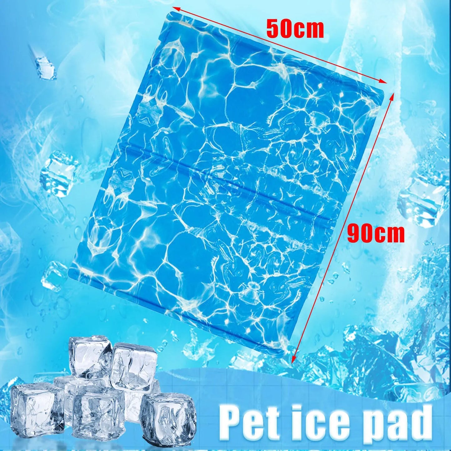 Pet Dog Cooling Mat Pressure Activated Gel Self-Cooling Bed Summer Sleeping Pad