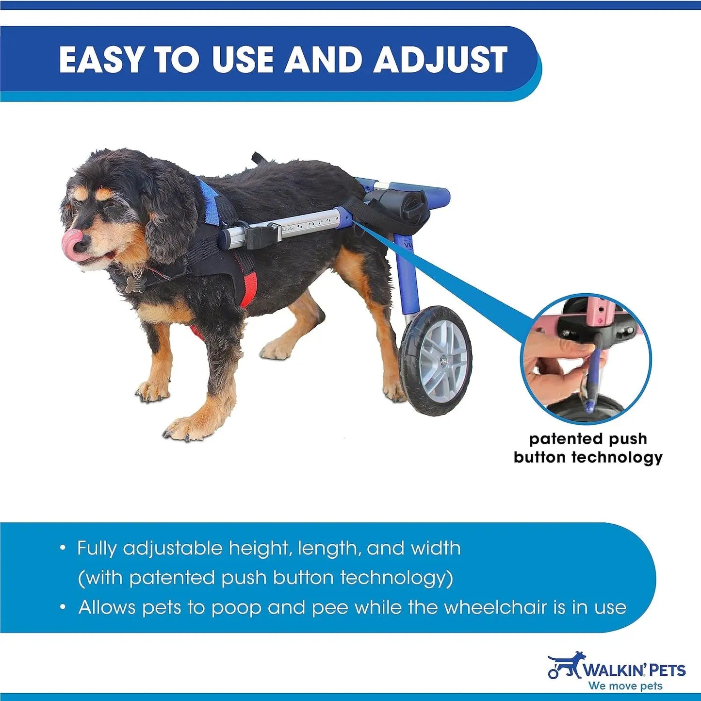 Dog Wheelchair - for Medium Dogs 26-49 Lbs - Veterinarian Approved - Dog Wheelchair for Back Legs