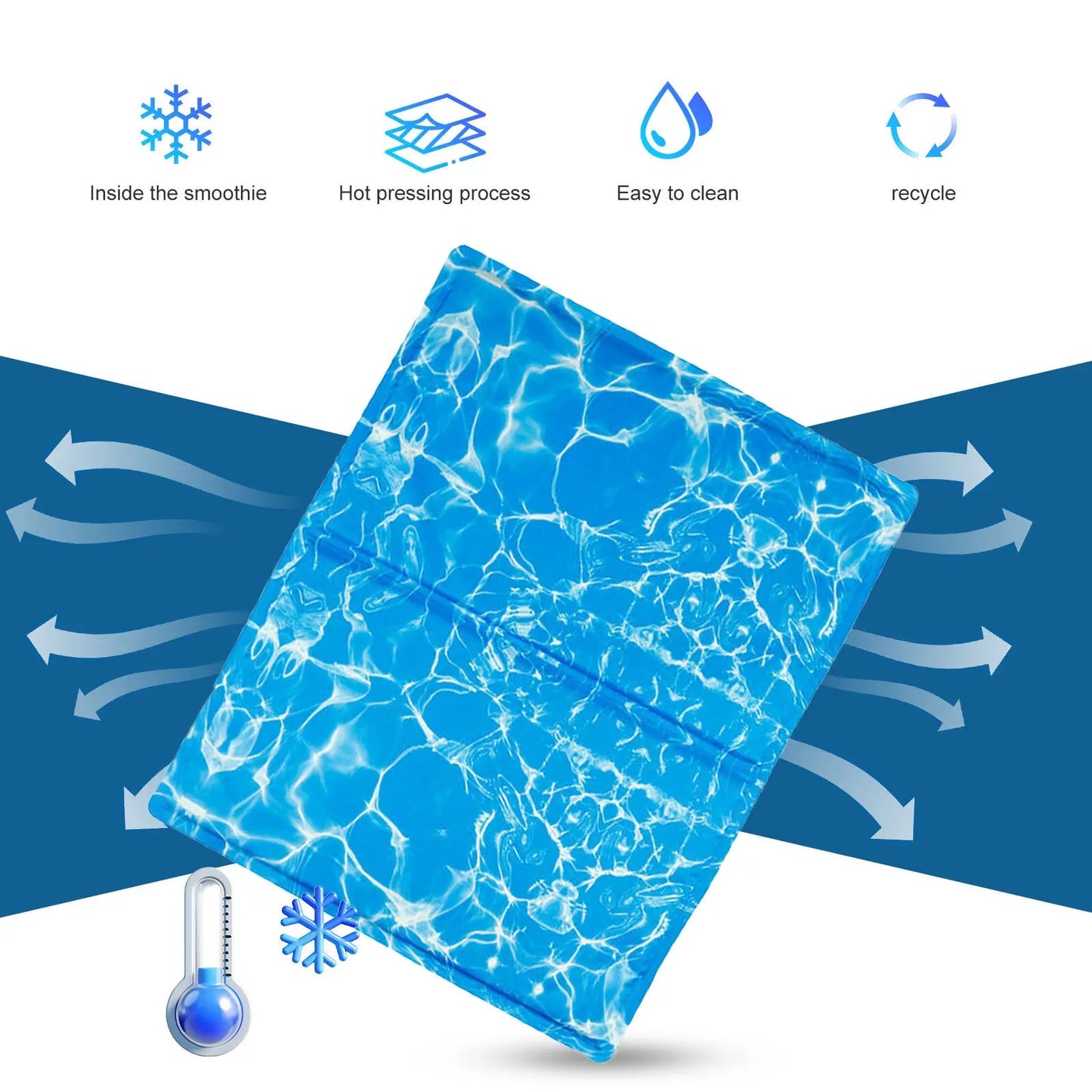 Pet Dog Cooling Mat Pressure Activated Gel Self-Cooling Bed Summer Sleeping Pad