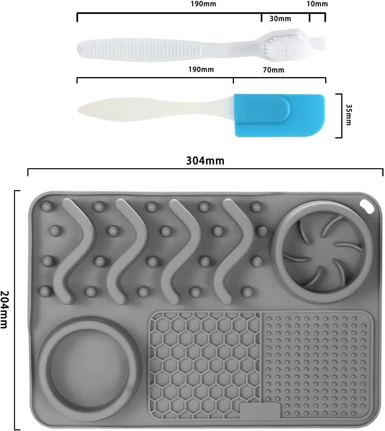 Slow Feeder Bowl Water Bowl Licking Mat for Dogs & Cats Dog Food Mat 3 in 1