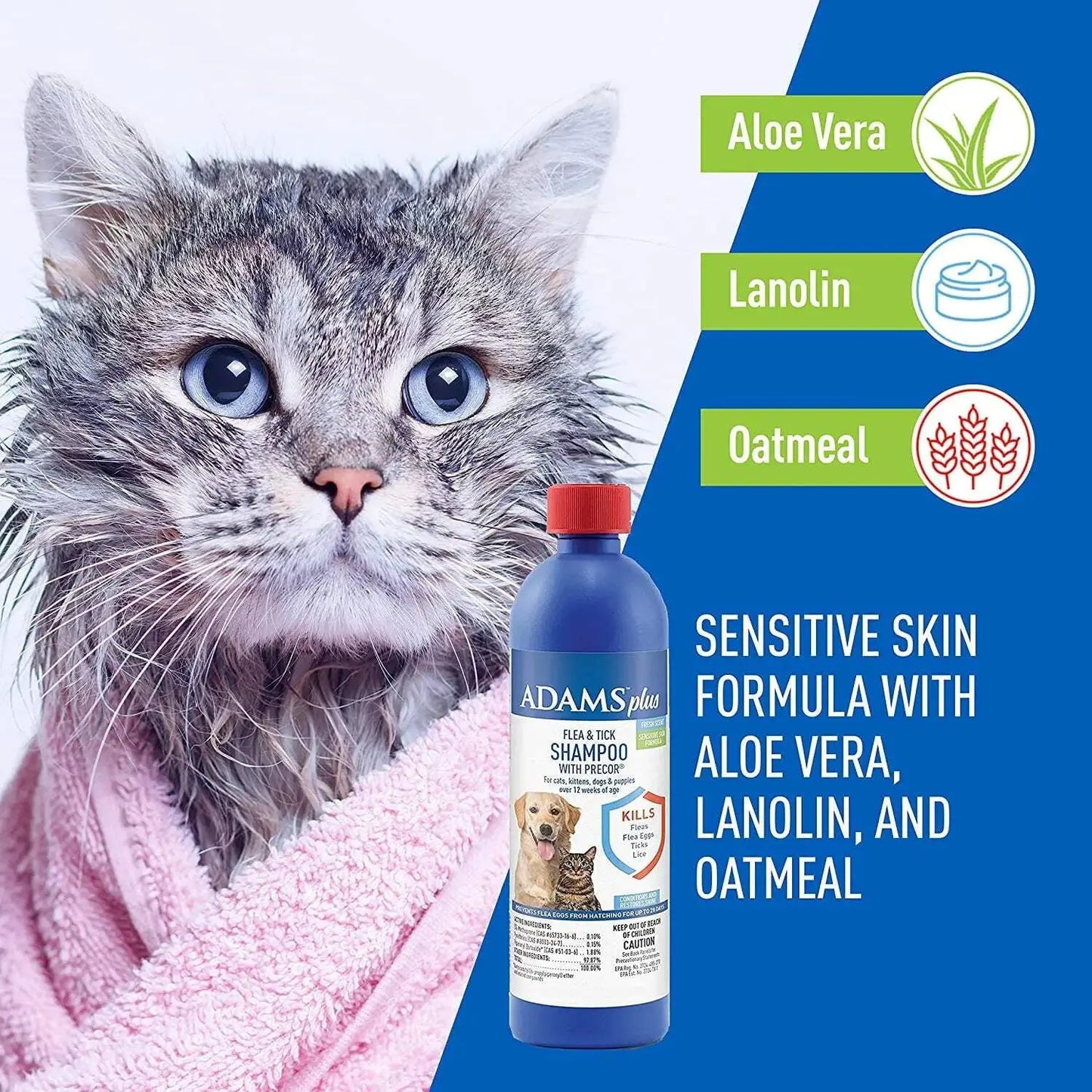 plus Flea & Tick Shampoo with Precor 12 Fluid Ounces