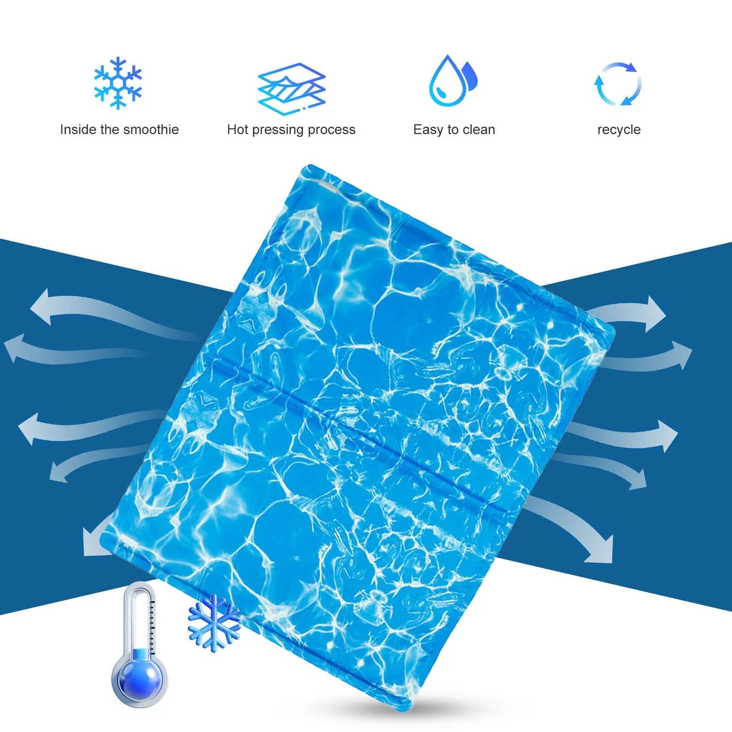 Pet Dog Cooling Mat Pressure Activated Gel Self-Cooling Bed Summer Sleeping Pad