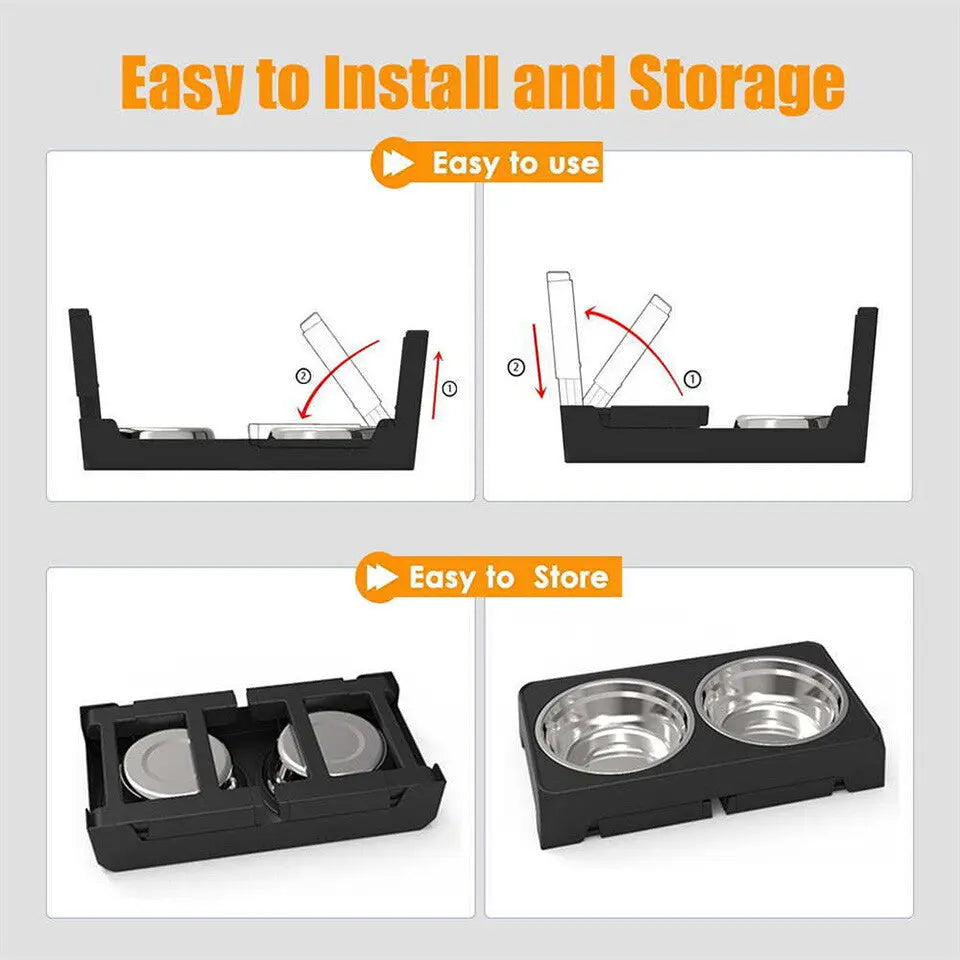 Elevated Dog Bowls 4 Adjustable Heights Raised Dog Food Water Bowl for Pet Dogs