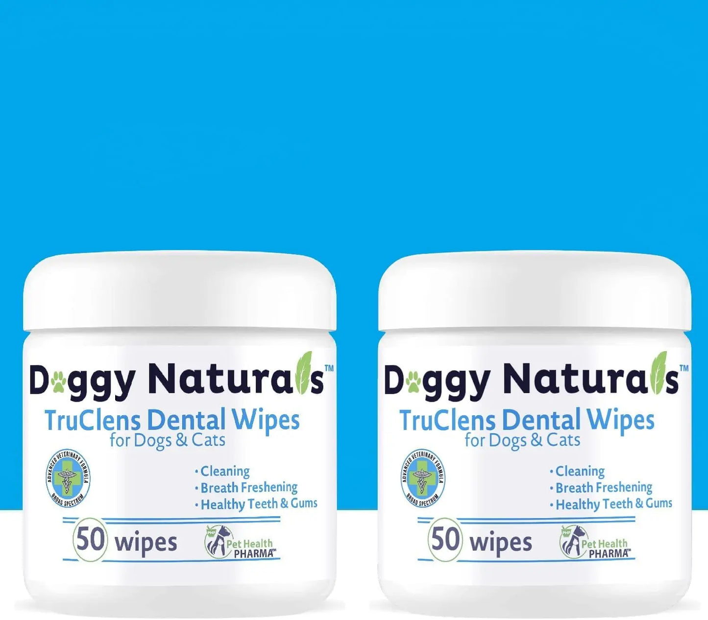 TRUCLENS | Dental Wipes for Dogs and Cats 100Ct Wipes (2 Pack)