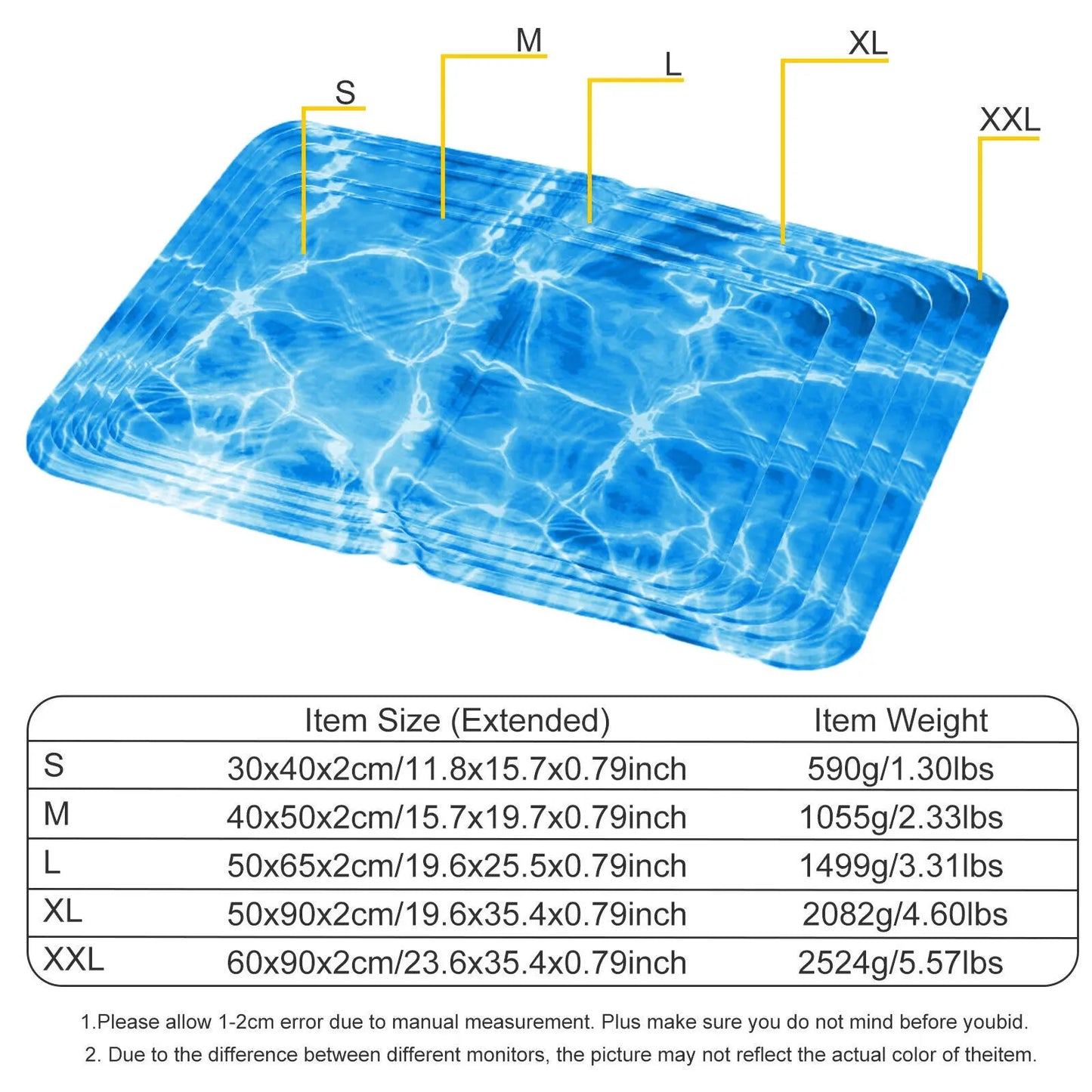 Pet Dog Cooling Mat Pressure Activated Gel Self-Cooling Bed Summer Sleeping Pad