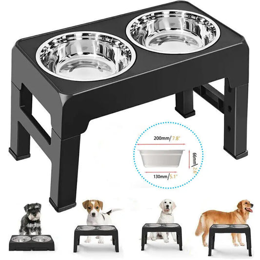 Elevated Dog Bowls 4 Adjustable Heights Raised Dog Food Water Bowl for Pet Dogs