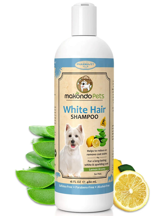 Dog Whitening Shampoo for Dogs with White Light Colored Hair Coat Fur White