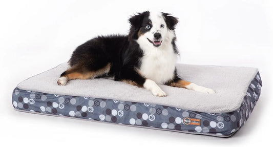 Superior Orthopedic Dog Bed Gray/Paw Medium 30 X 40 X 4 Inches