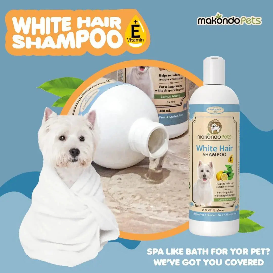 Dog Whitening Shampoo for Dogs with White Light Colored Hair Coat Fur White