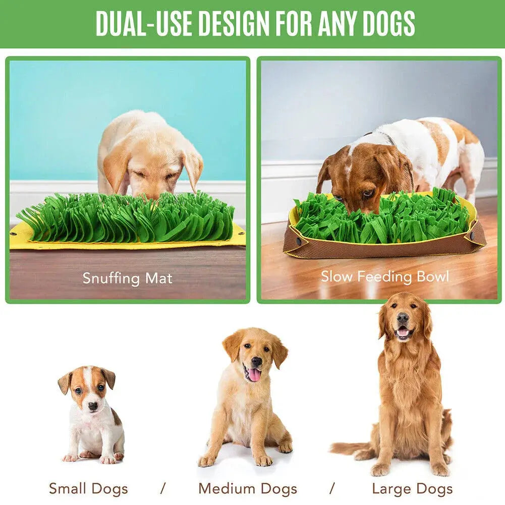 Pet Snuffle Mat for Dogs Cat Boredom Interactive Feed Game Encourages Bowl Skill