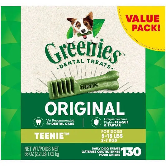 GREENIES Original TEENIE Natural Dental Dog Treats (4 Pack) 130 Each Box