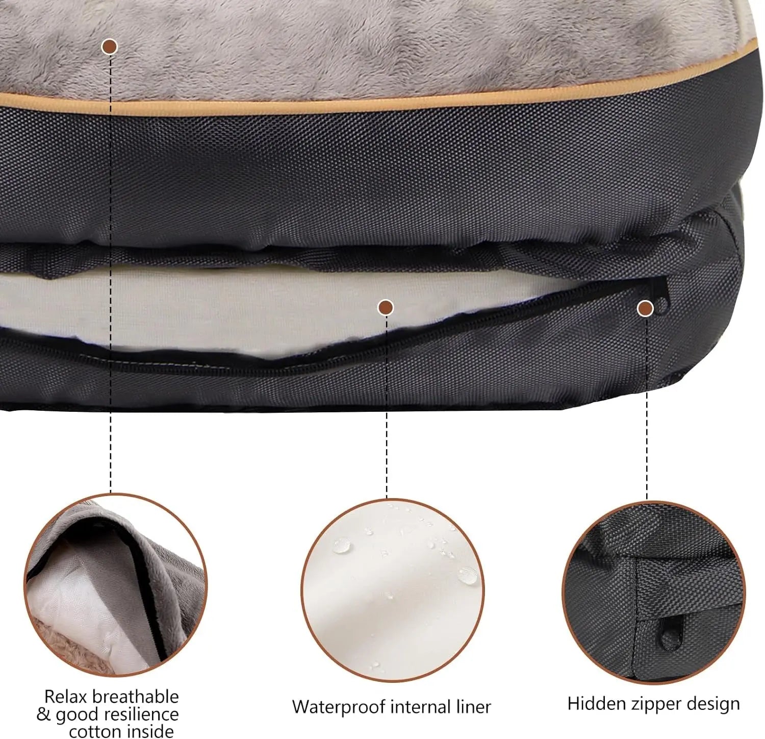 Large Memory Foam Dog Bed, Orthopedic Dog Bed & Sofa with Removable Washable Cov