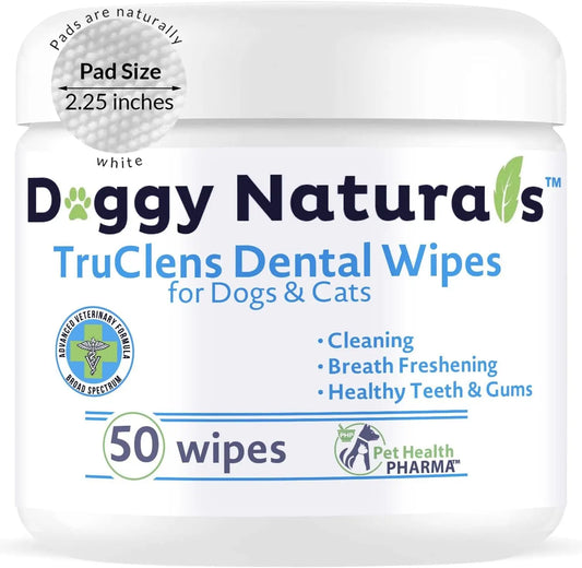 TRUCLENS | Dental Wipes for Dogs and Cats 100Ct Wipes (2 Pack)