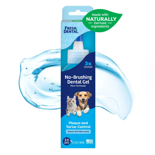 Fresh Dental No Brushing Gel Toothpaste for Dogs & Cats, Plaque Remover, 4 Oz