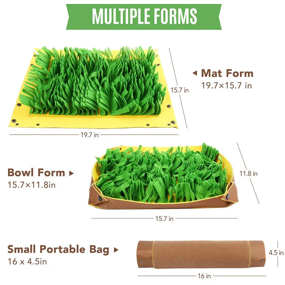 Pet Snuffle Mat for Dogs Cat Boredom Interactive Feed Game Encourages Bowl Skill