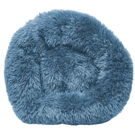 Medium Blue Nestler High-Grade Plush and Soft Rounded Dog Bed