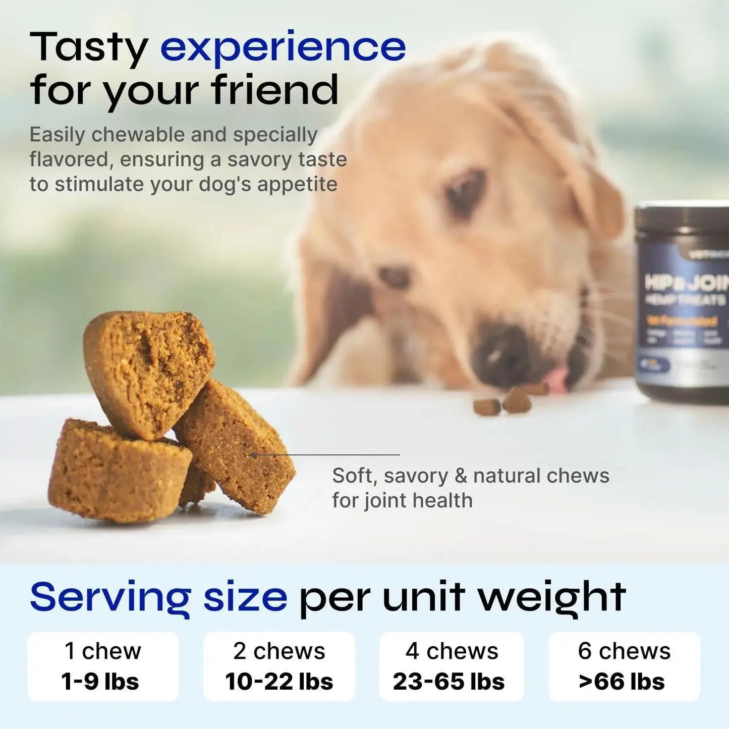 Canine Supplement Soft Chews for Dogs Glucosamine Hip Joint Support