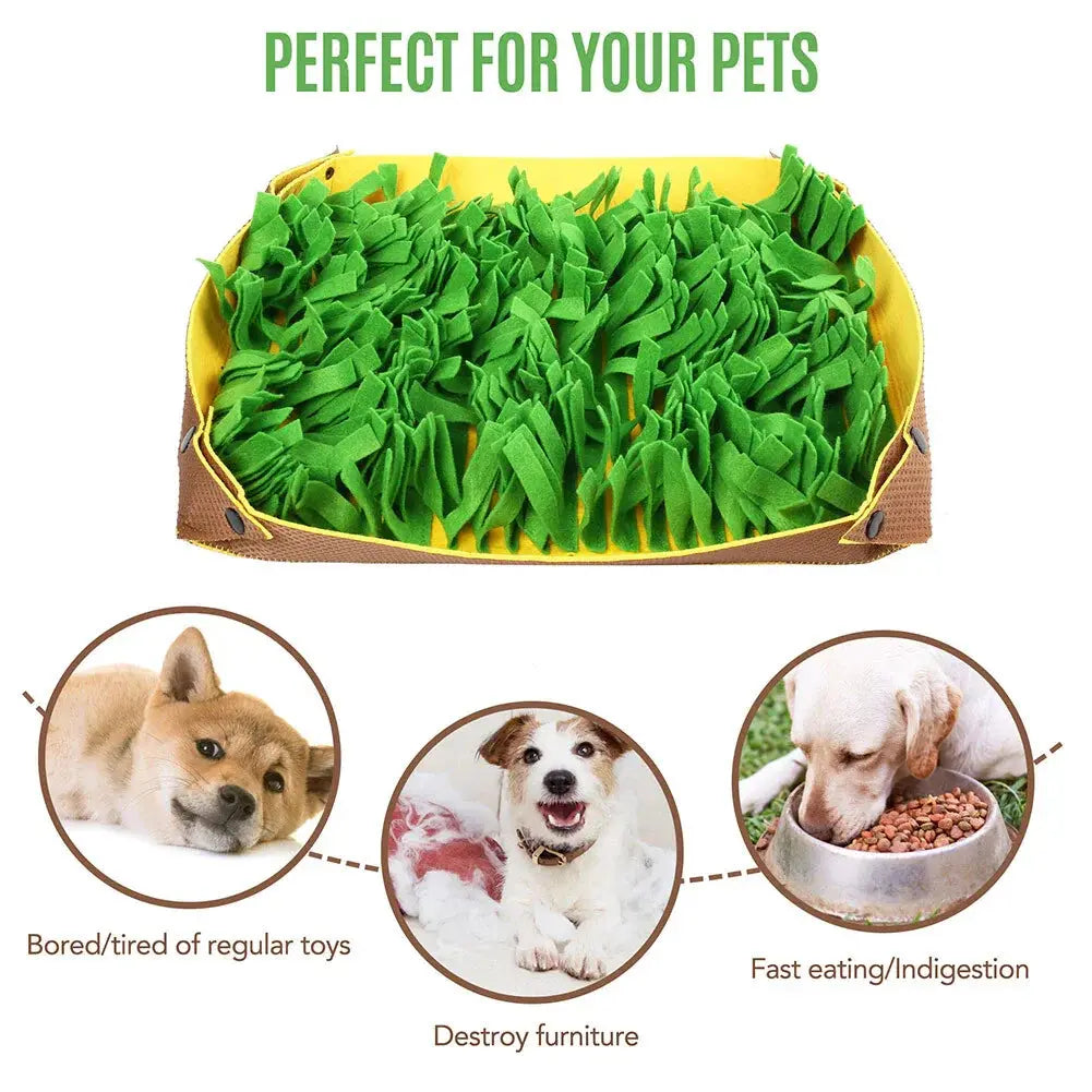 Pet Snuffle Mat for Dogs Cat Boredom Interactive Feed Game Encourages Bowl Skill