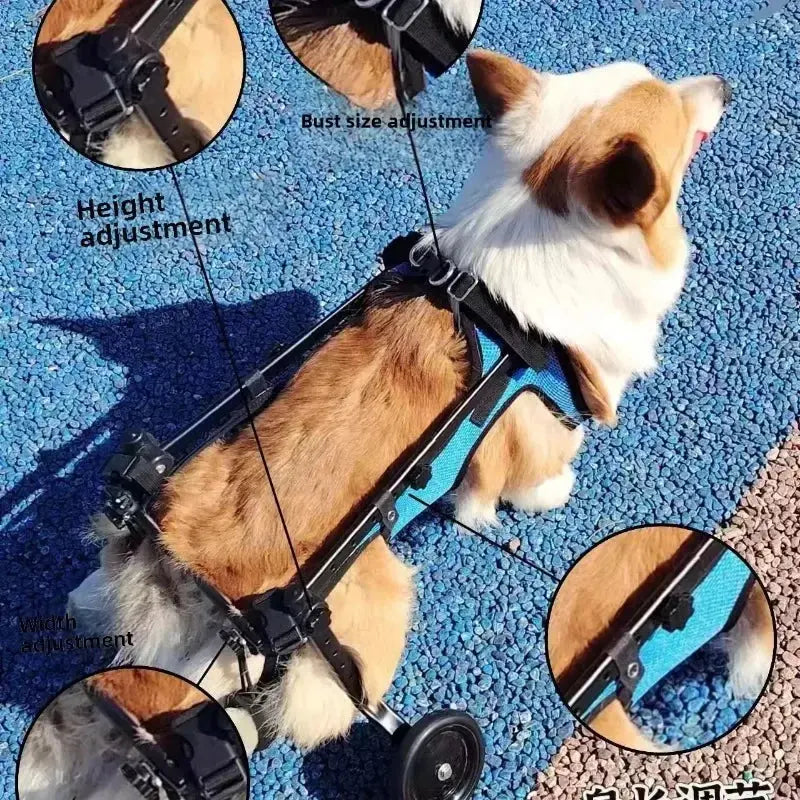 Pet Trolley Adjustable Hind Leg Disabled Pet Dog Mobility Aid Light Rehabilitation Legs Pet Wheelchair Walk Trolley Tools