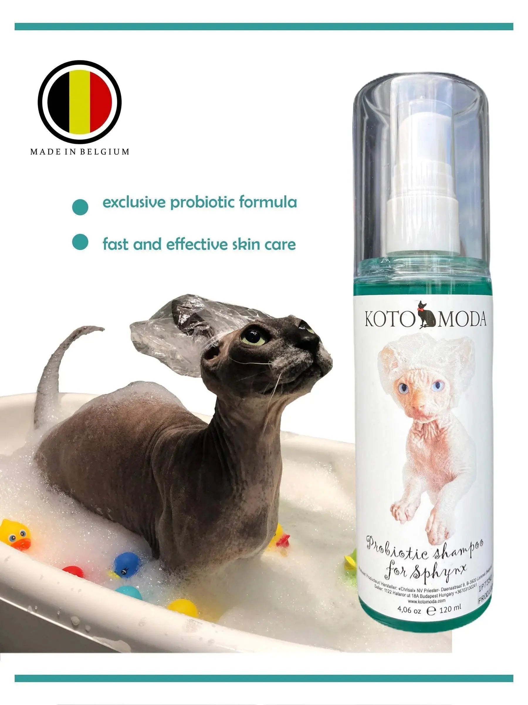 Probiotic Shampoo for Sphynx Cats 8.45 Fl Oz 250 Ml Healing of Wounds