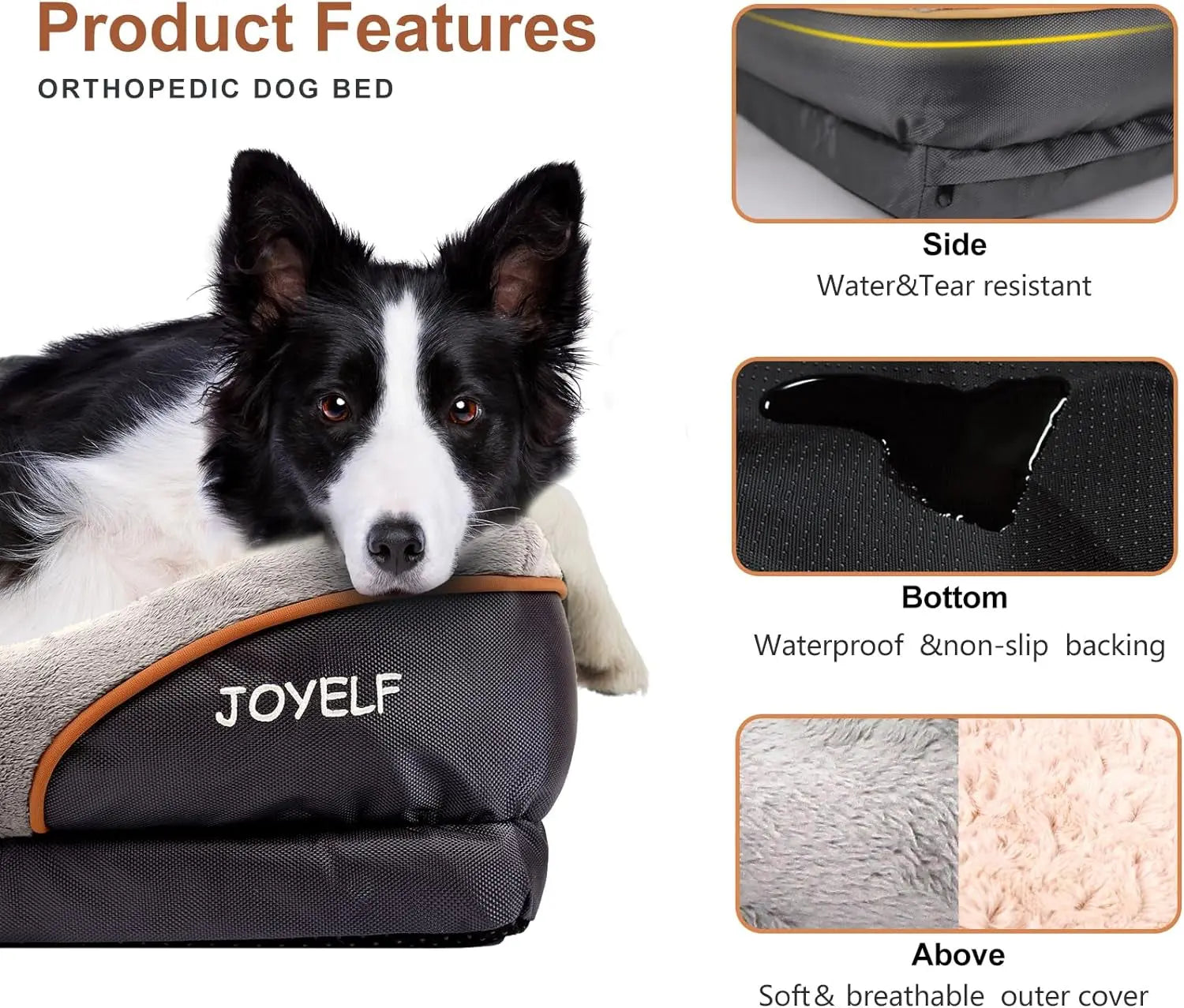 Large Memory Foam Dog Bed, Orthopedic Dog Bed & Sofa with Removable Washable Cov