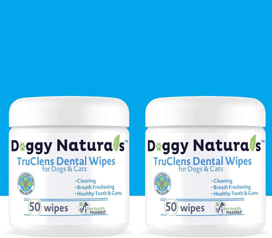 TRUCLENS | Dental Wipes for Dogs and Cats 100Ct Wipes (2 Pack)